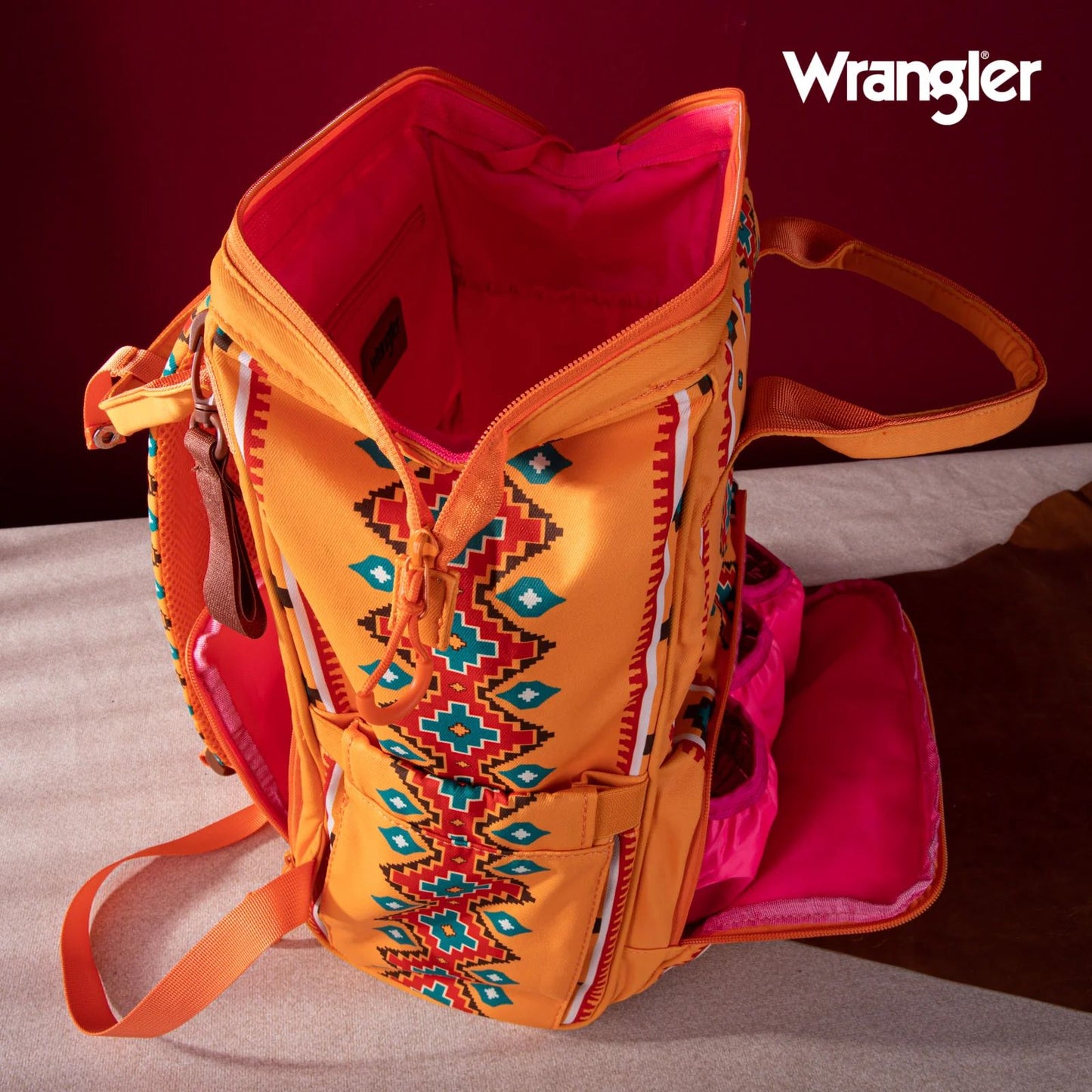Wrangler Allover Aztec Dual Sided Backpack - Mustard
