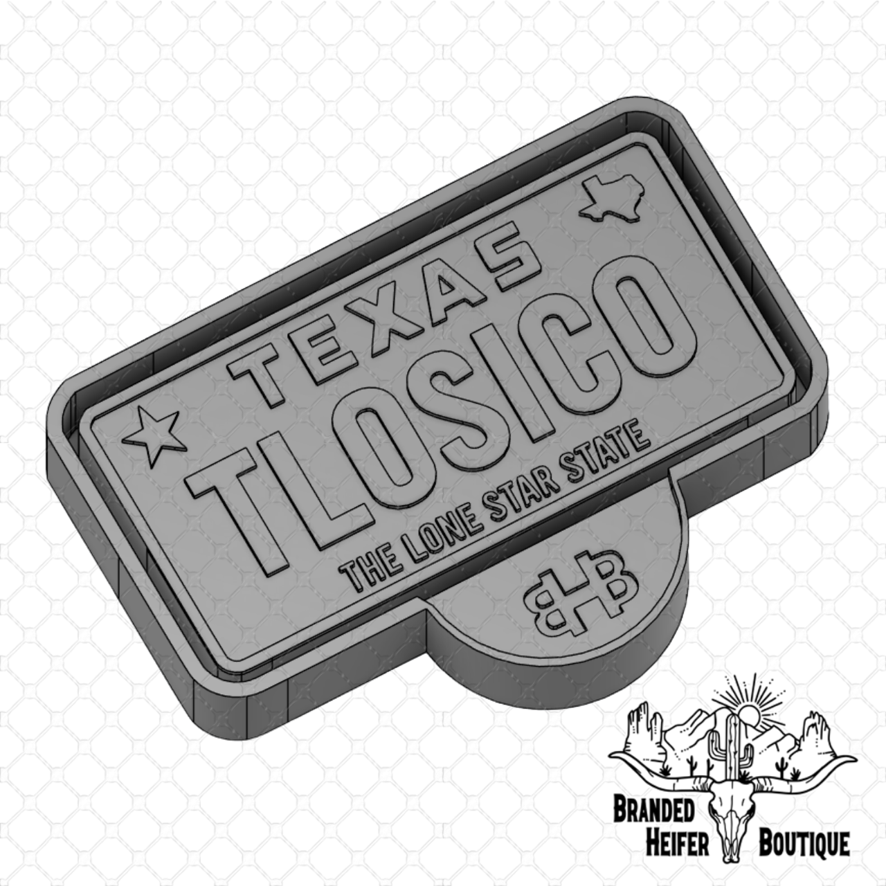 Custom Texas License Plate Freshie Mold