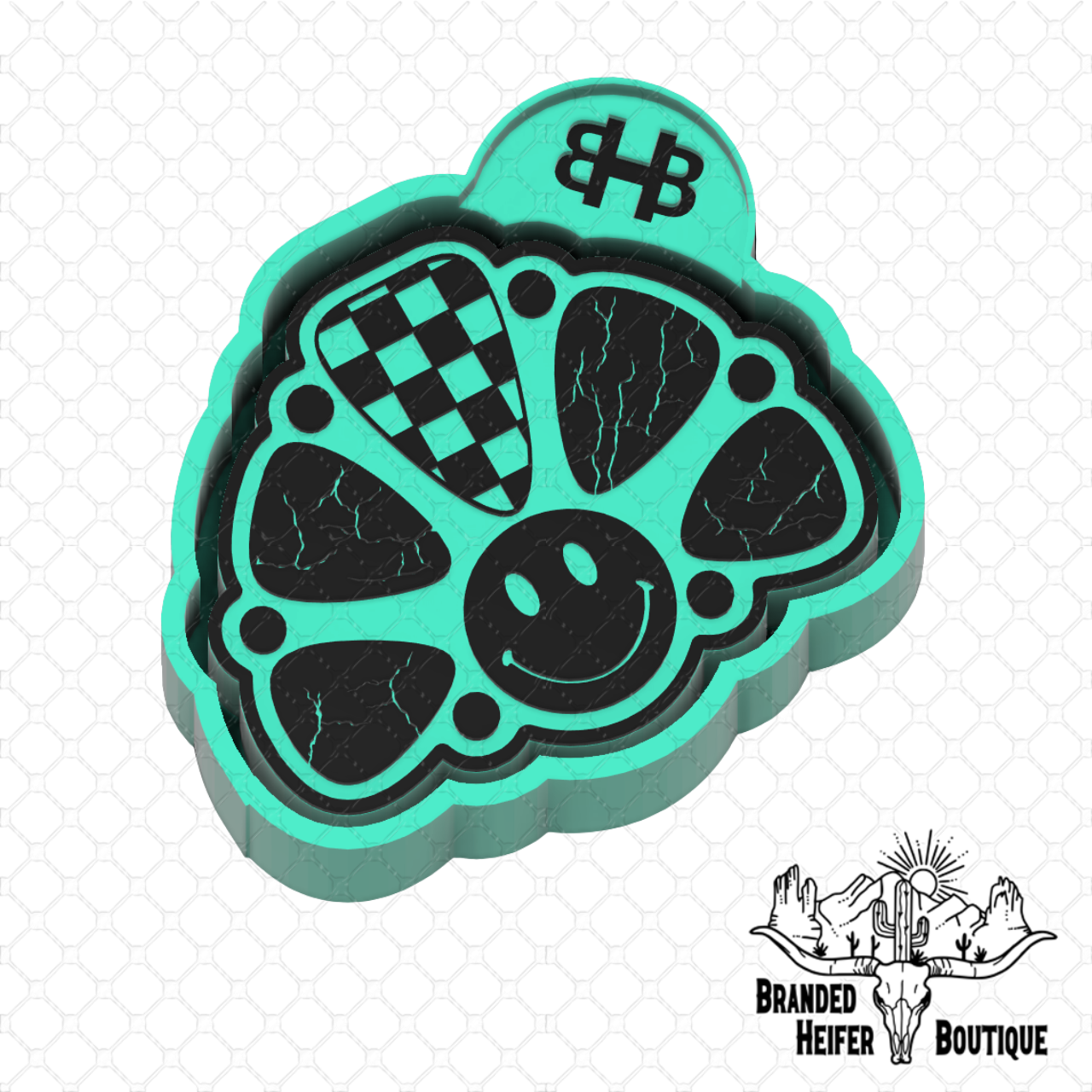 Smiley Turquoise Freshie Mold
