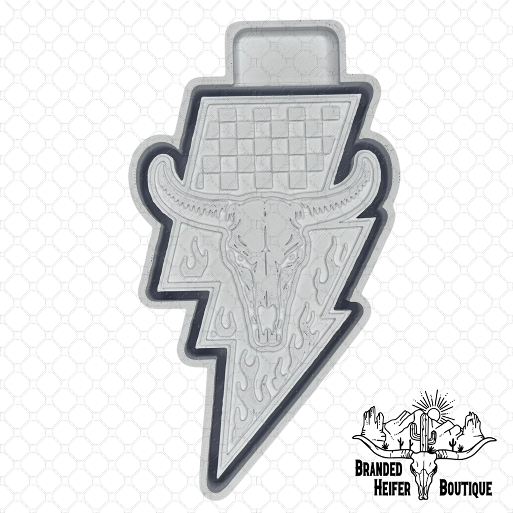 Outlaw Lightning Skull Freshie Mold