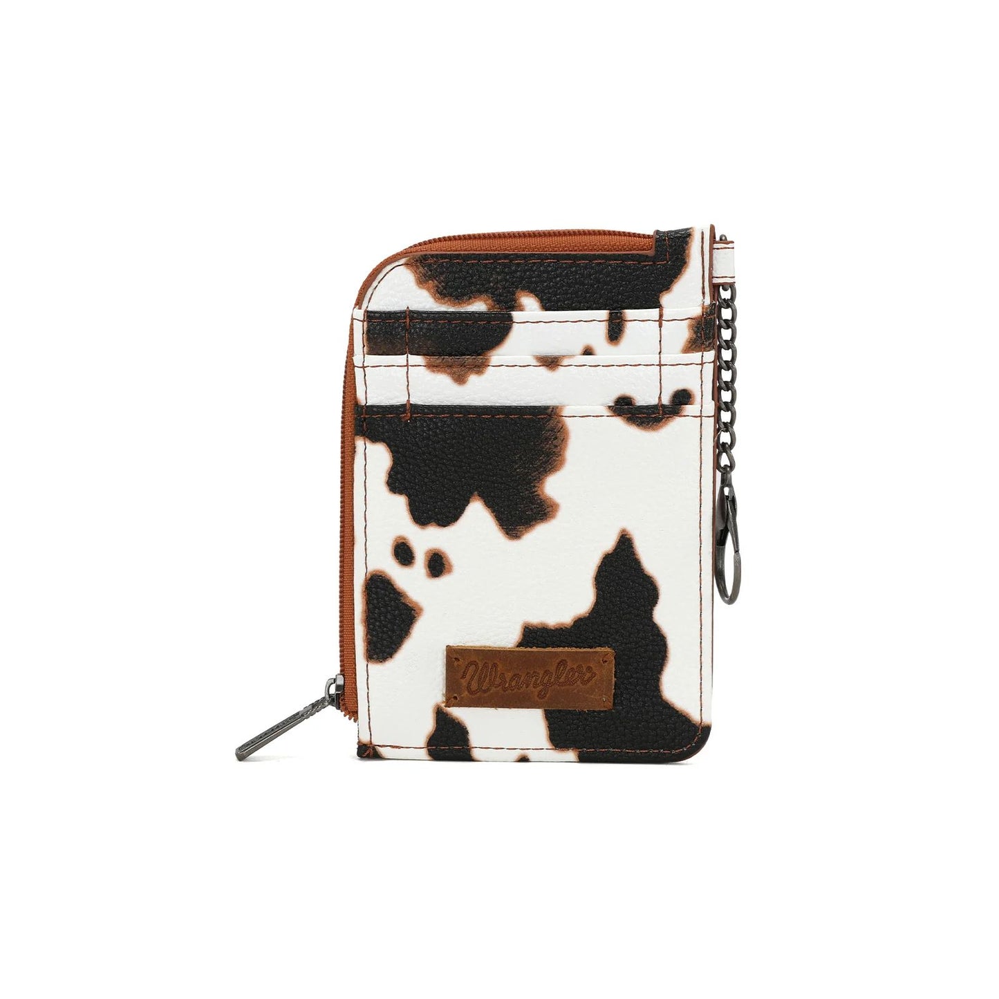 Wrangler Cow Print Print Mini Zip Card Case