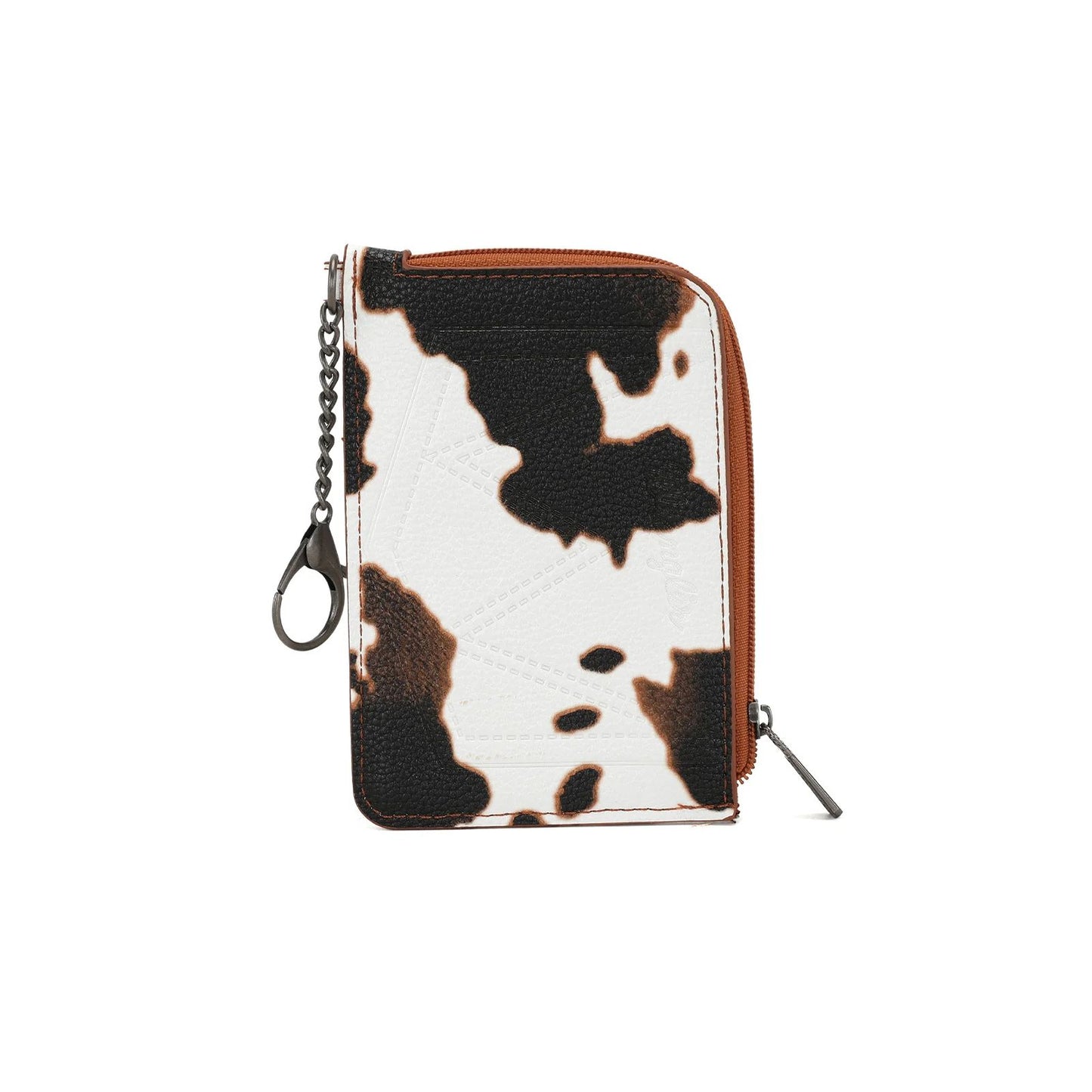 Wrangler Cow Print Print Mini Zip Card Case