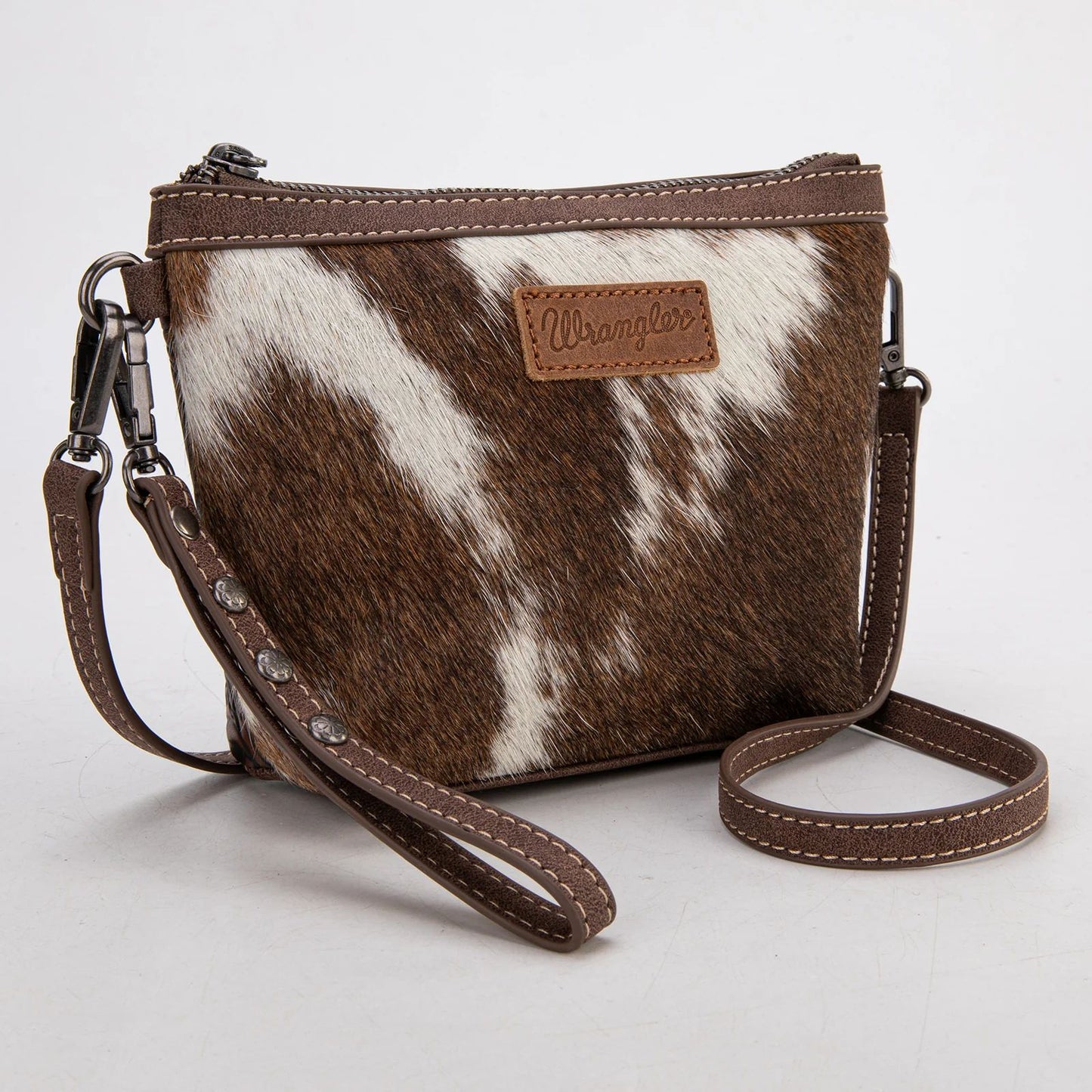 Wrangler Genuine Floral Tooled Hair-On Cowhide Crossbody