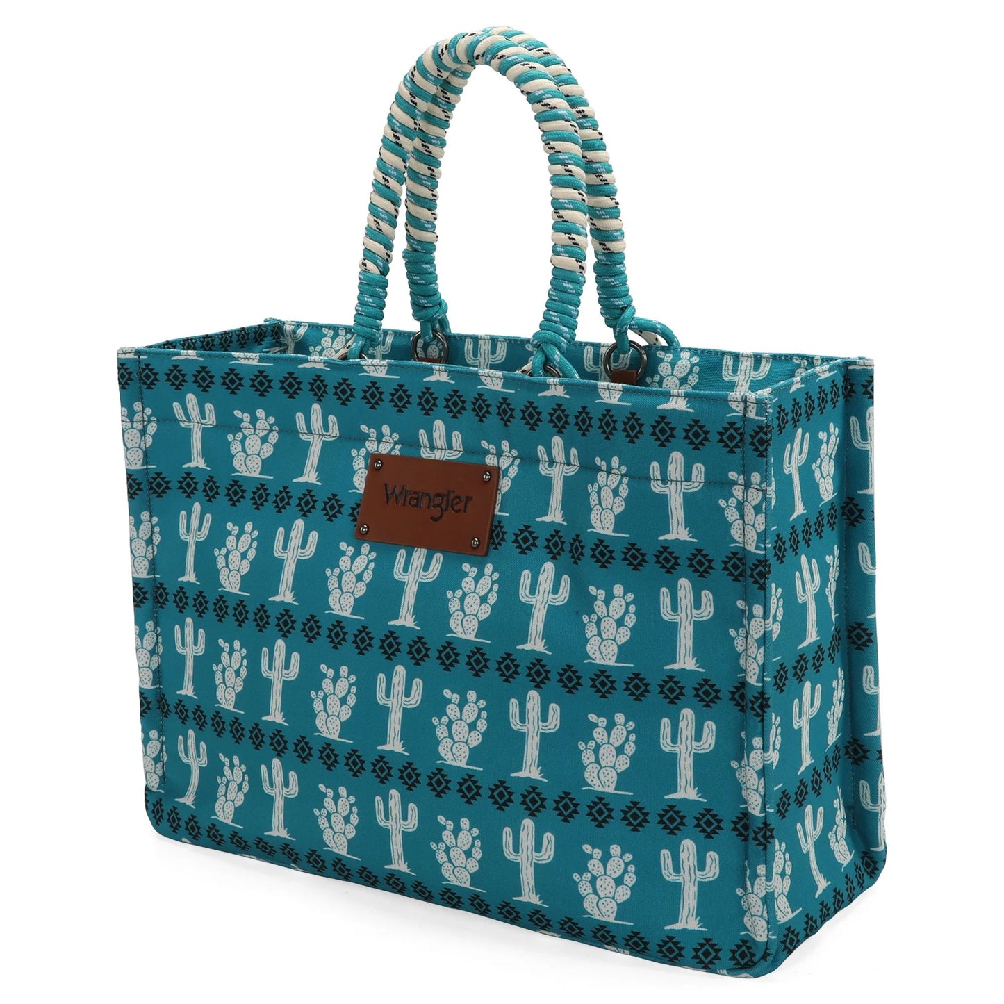 Wrangler Cactus Oversized Tote Bag Braided Handles Weekender Bag