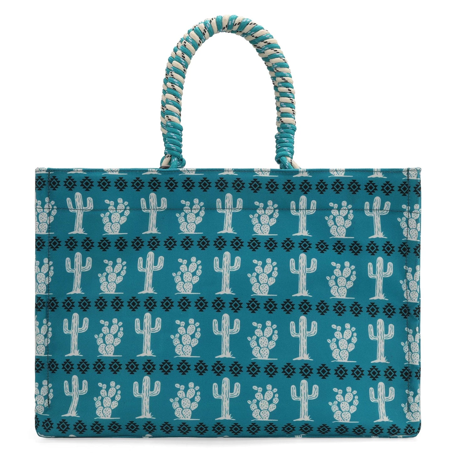 Wrangler Cactus Oversized Tote Bag Braided Handles Weekender Bag