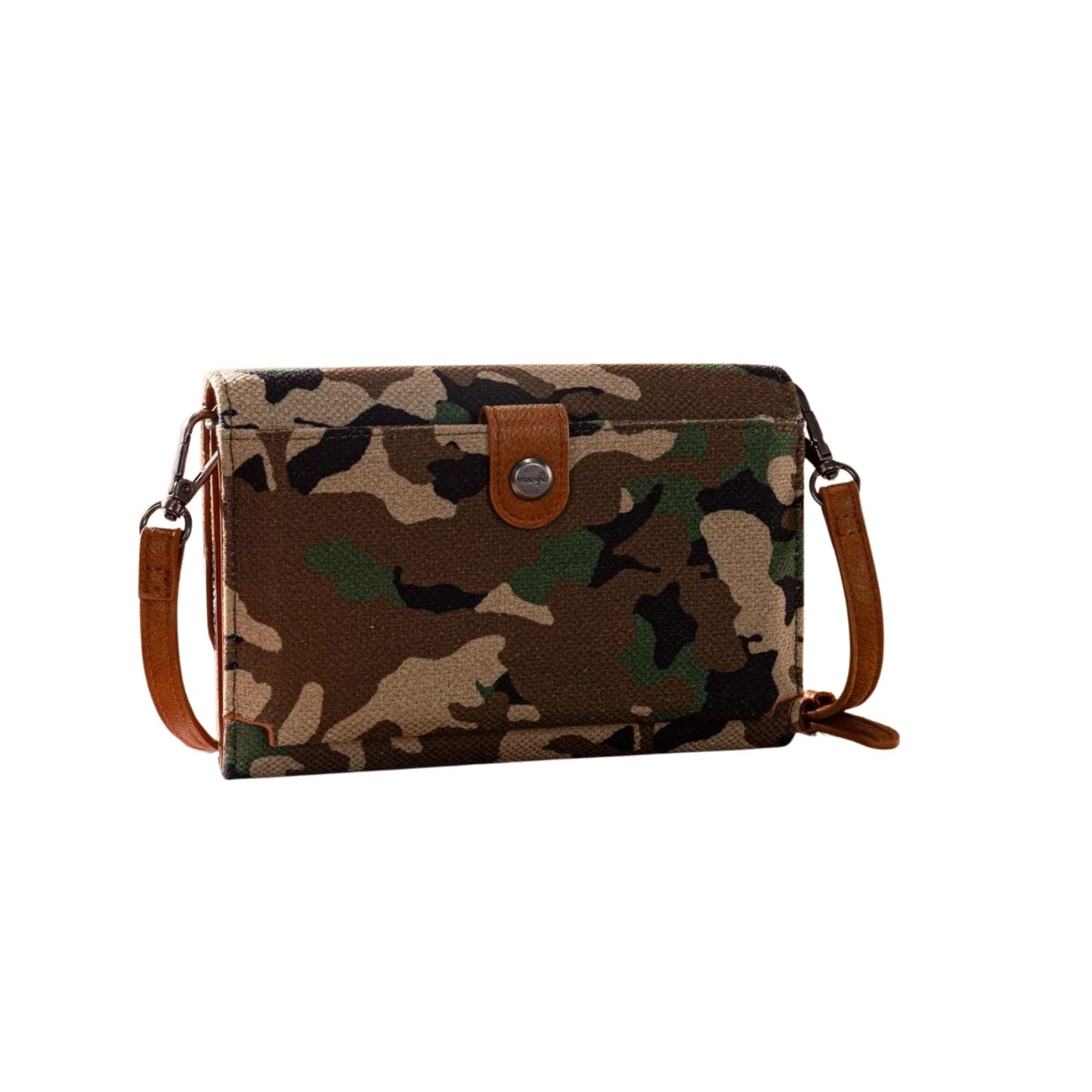 Wrangler Camo Print Canvas Crossbody Clutch