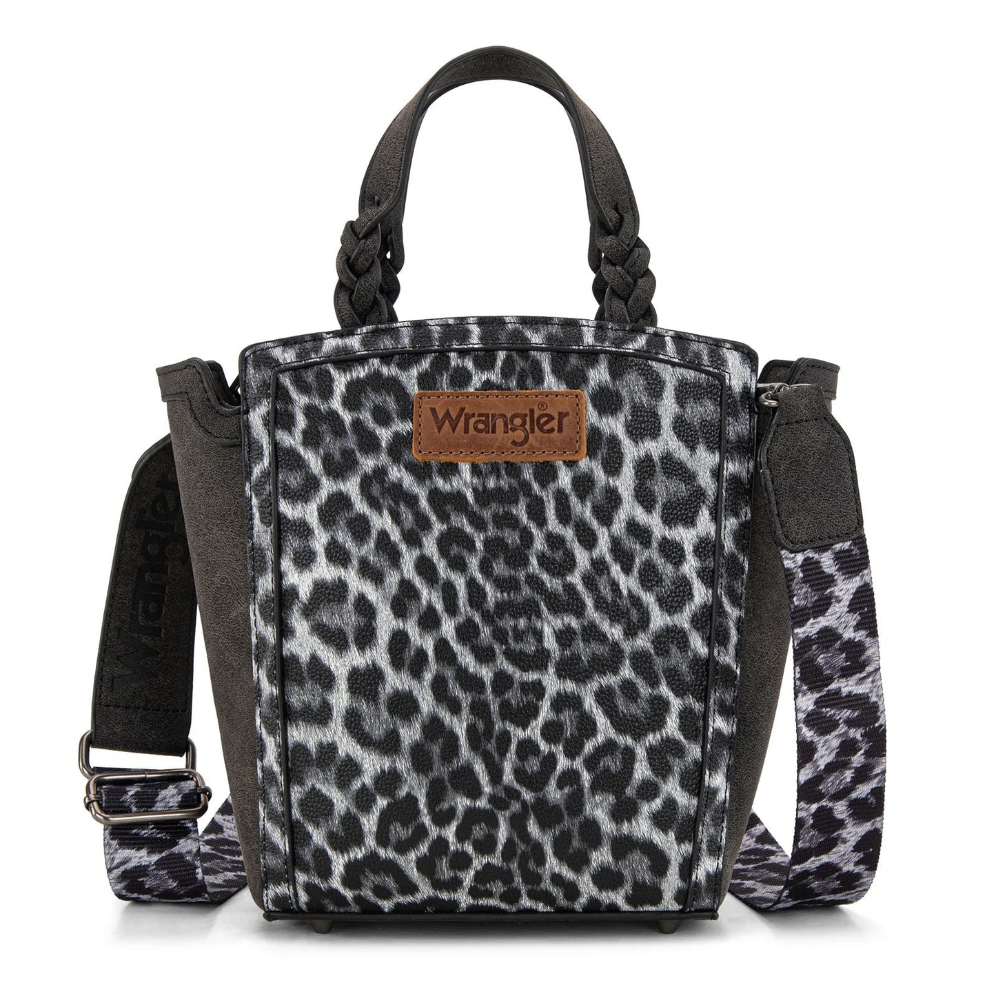 Wrangler Leopard Print Braided Handle Crossbody
