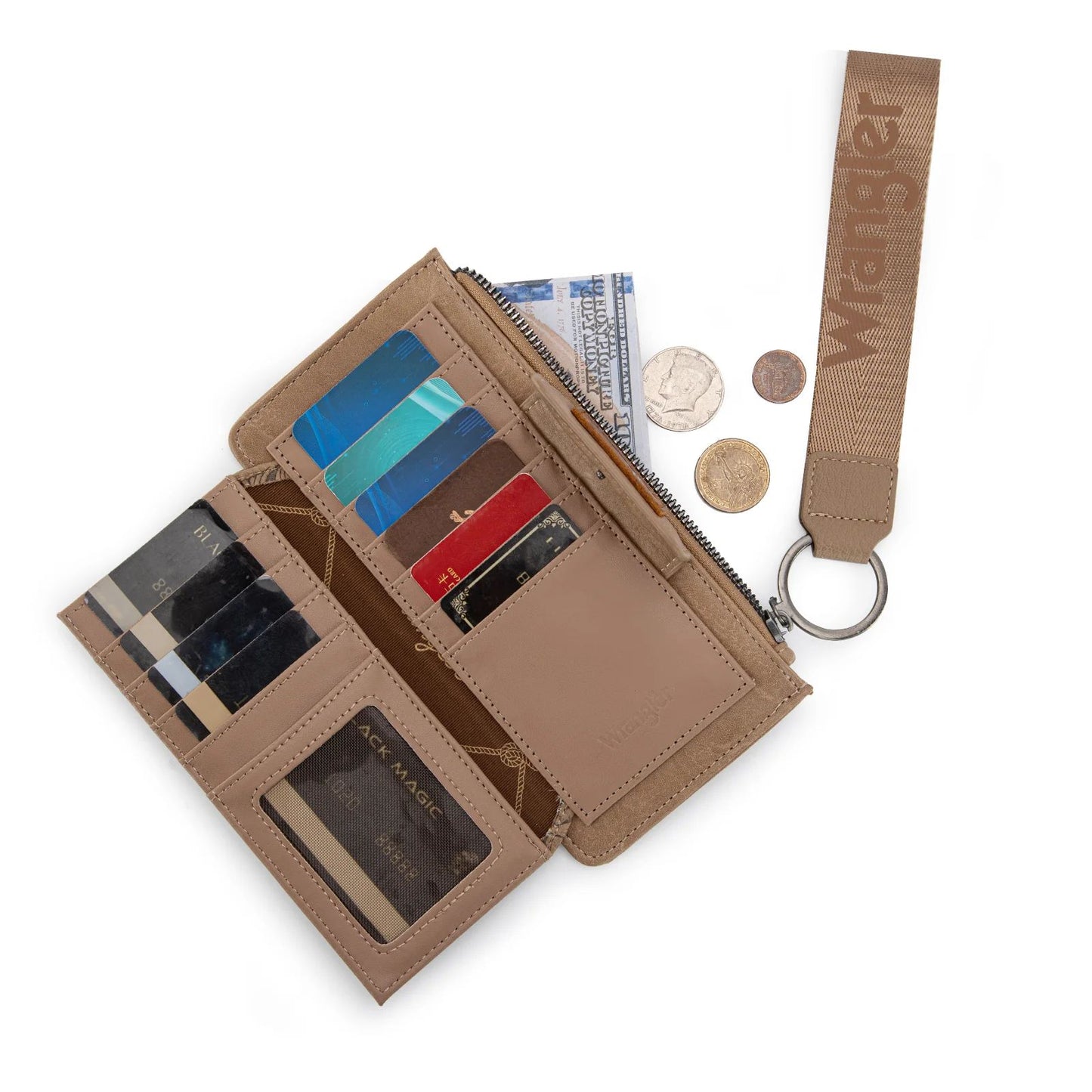 Wrangler Floral Tooled Card Wallet/Wristlet