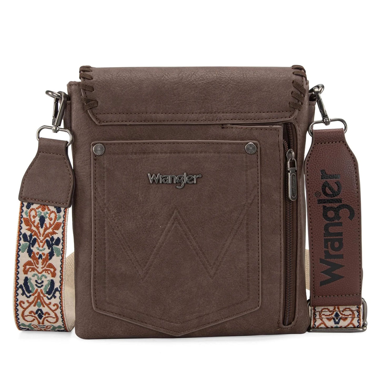 Wrangler Whipstitch Leopard Print Crossbody