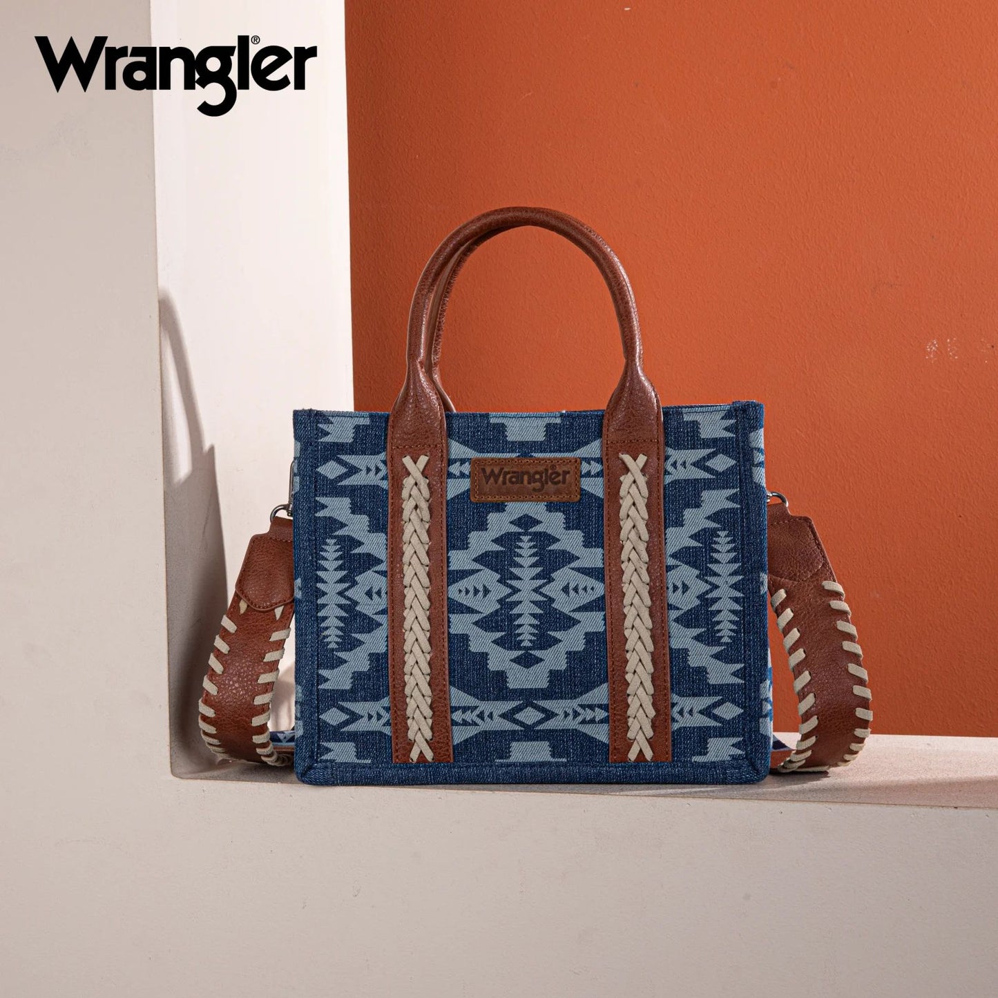 Wrangler Southwestern Pattern Dual Sided Print -Crossbody