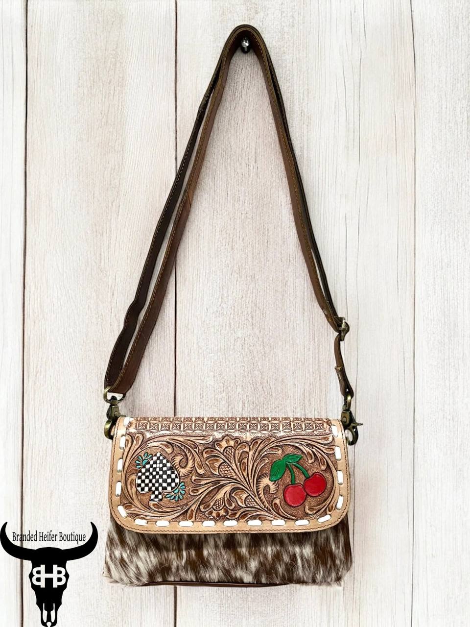 The Lucky Cherry Cowhide Shoulder Bag