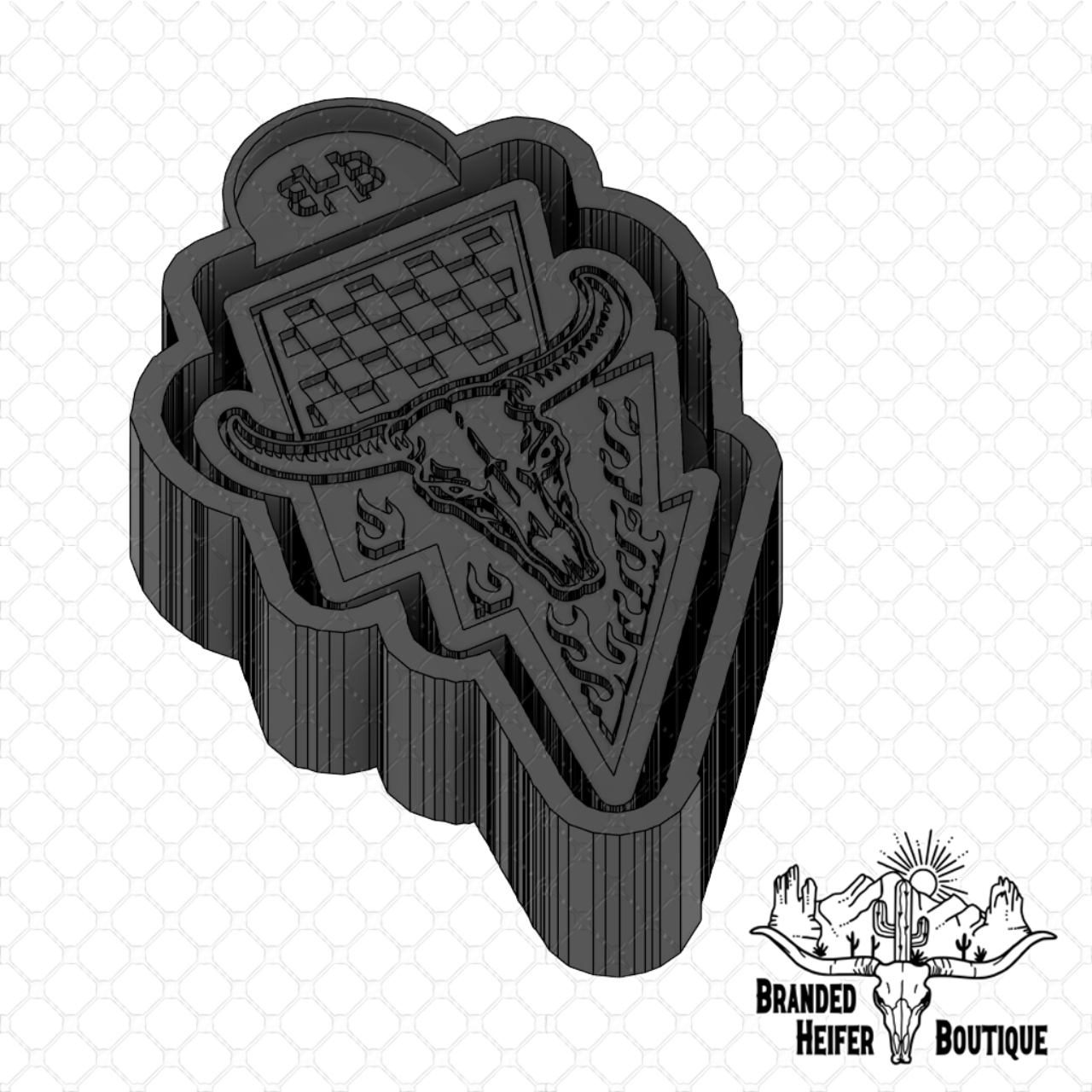 Outlaw Lightning Skull Freshie Mold