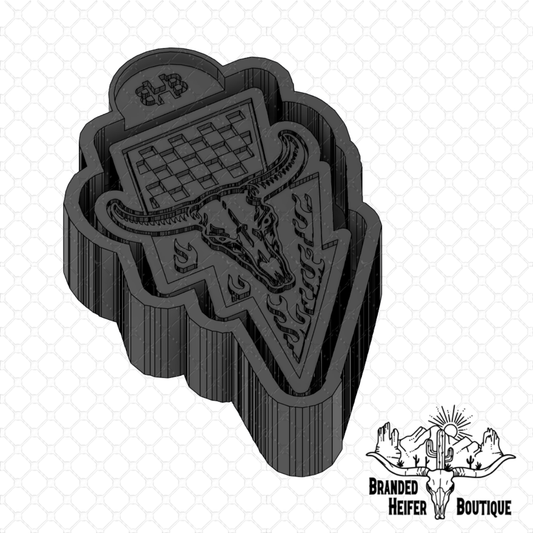 Outlaw Lightning Skull Freshie Mold