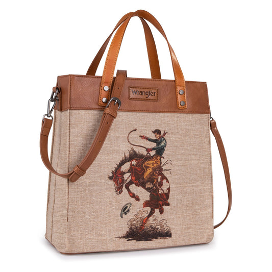 Wrangler Art Print Canvas Tote/Crossbody