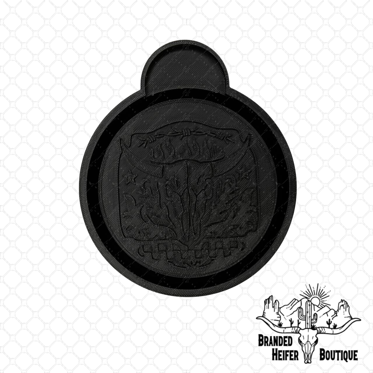Western Bull Skull Badge Freshie Mold