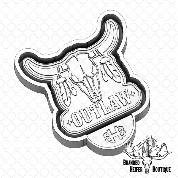 Outlaw Skull Freshie Mold