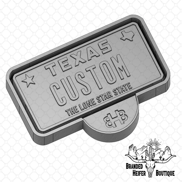 Custom Texas License Plate Freshie Mold