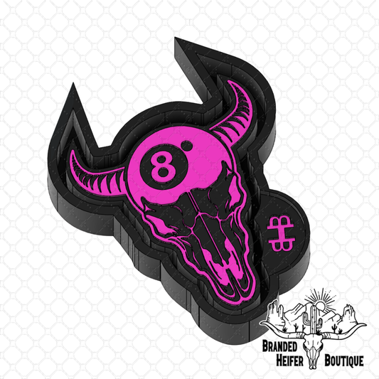 Neon Outlaw 8 Ball Skull Freshie Mold
