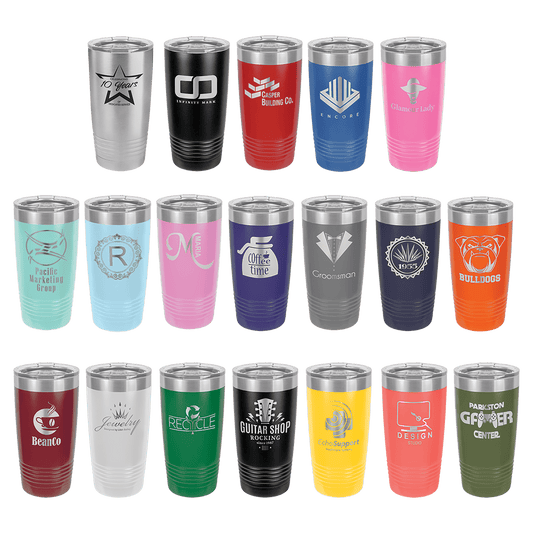 Custom Laser Engraved 20 oz Stainless Steel Tumblers – Case Orders (24 per Case)
