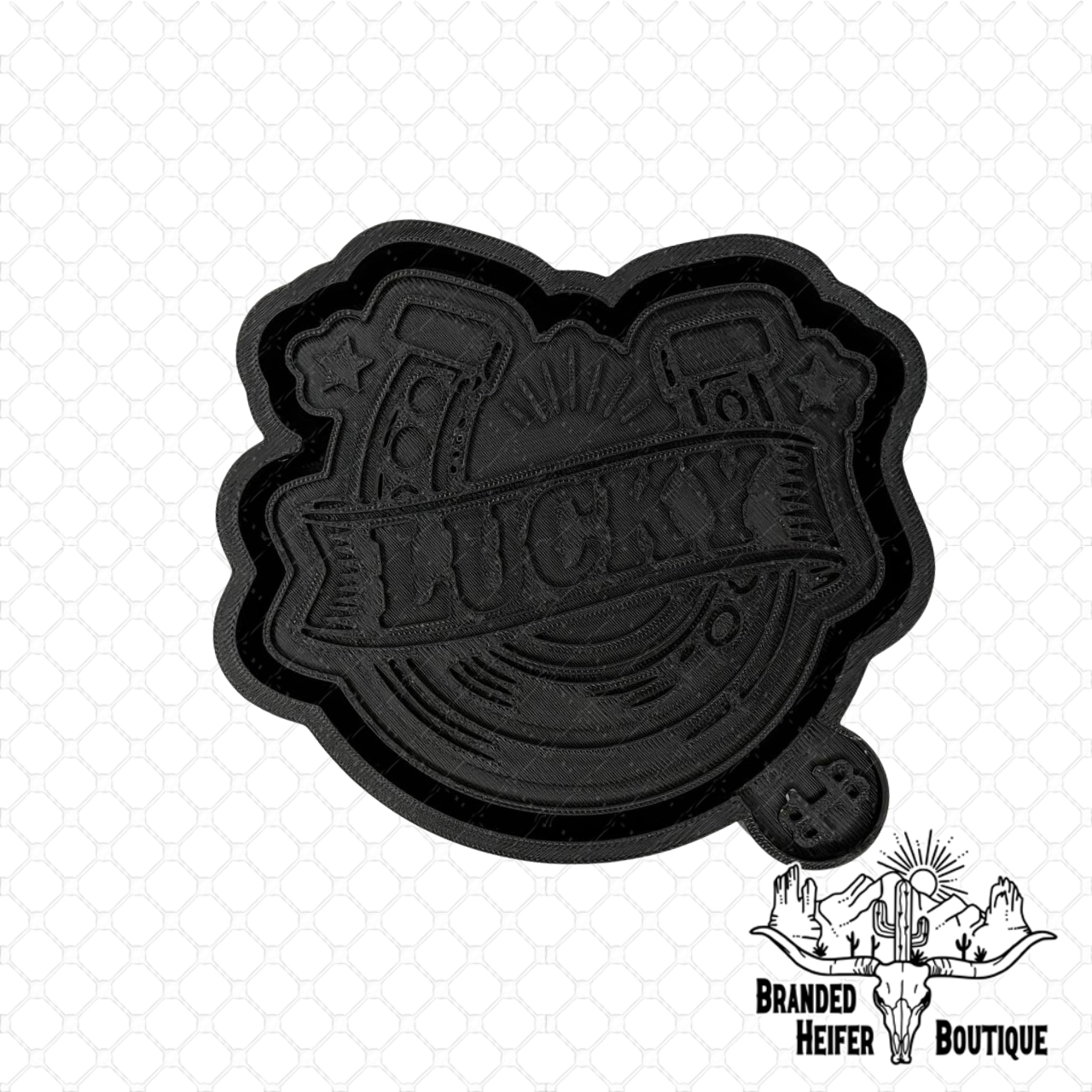 Lucky Horseshoe Badge Freshie Mold
