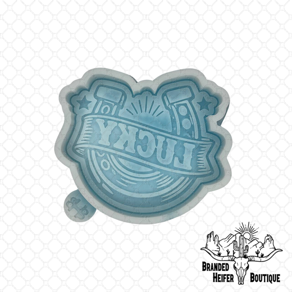 Lucky Horseshoe Badge Freshie Mold