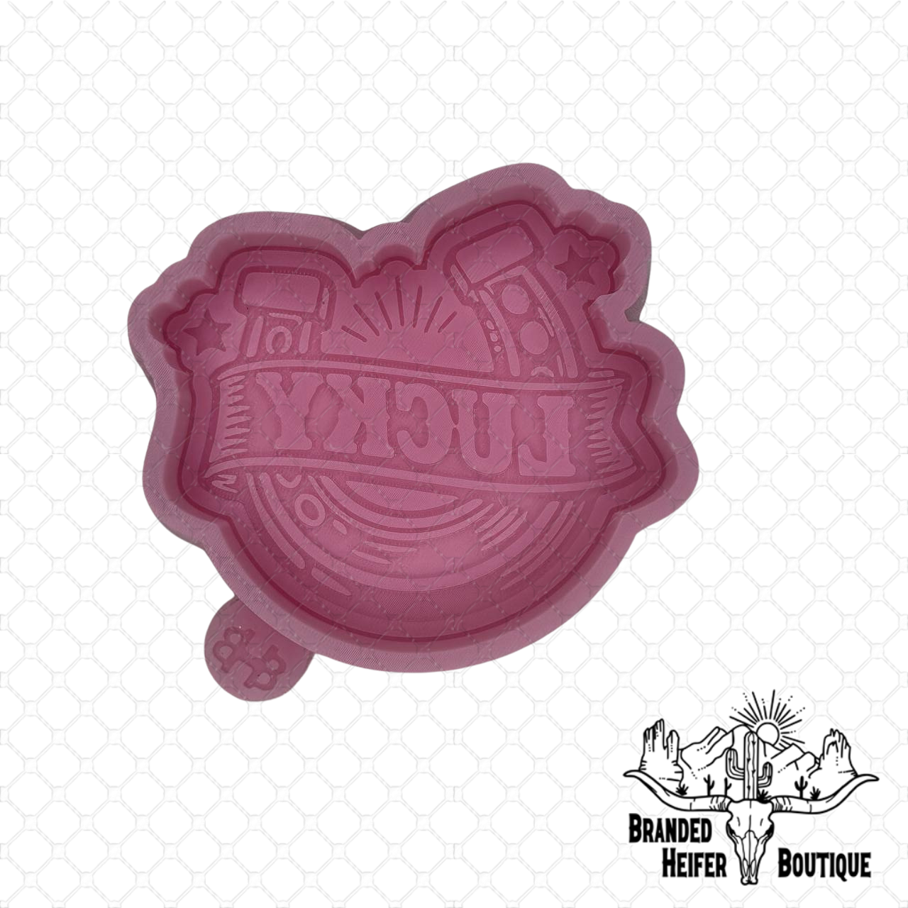 Lucky Horseshoe Badge Freshie Mold