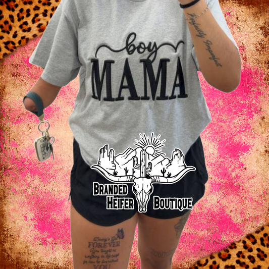 Midnight Mama Puff Embroidered Tee