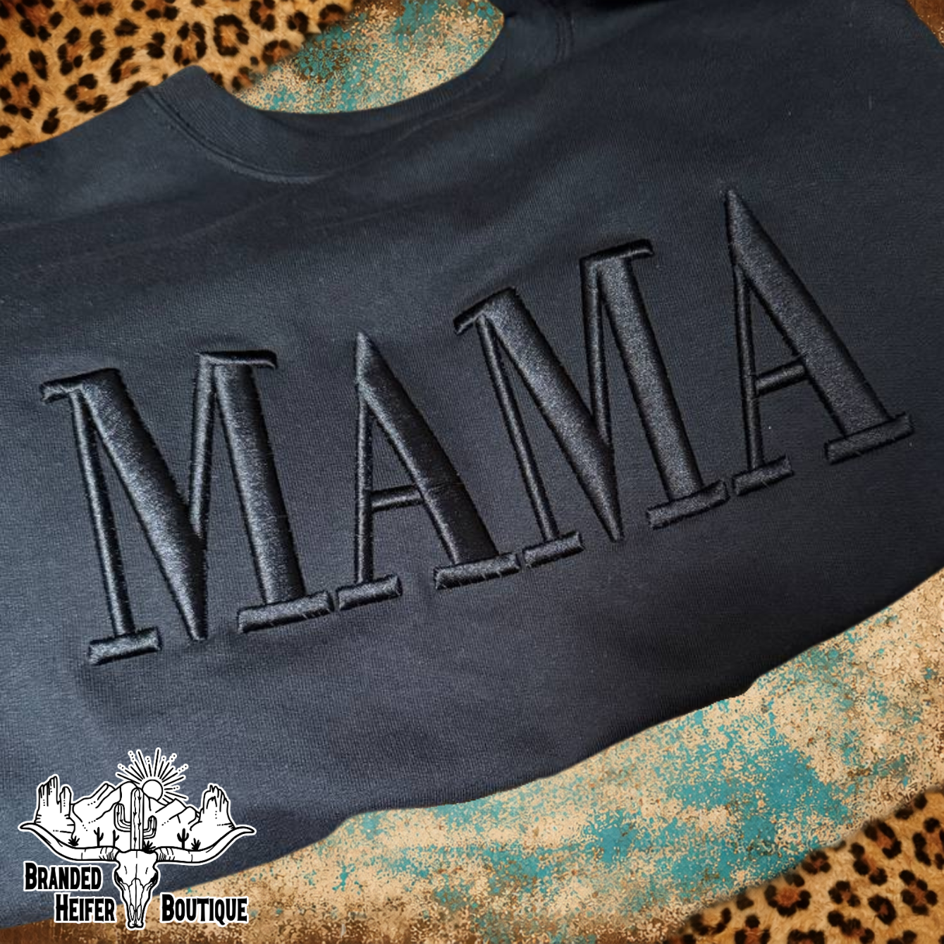 Midnight Mama Puff Embroidered Tee