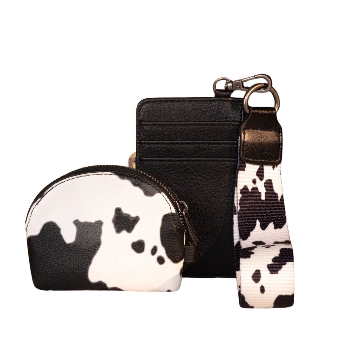 Wrangler Cow Print Dual Pouch Wristlet