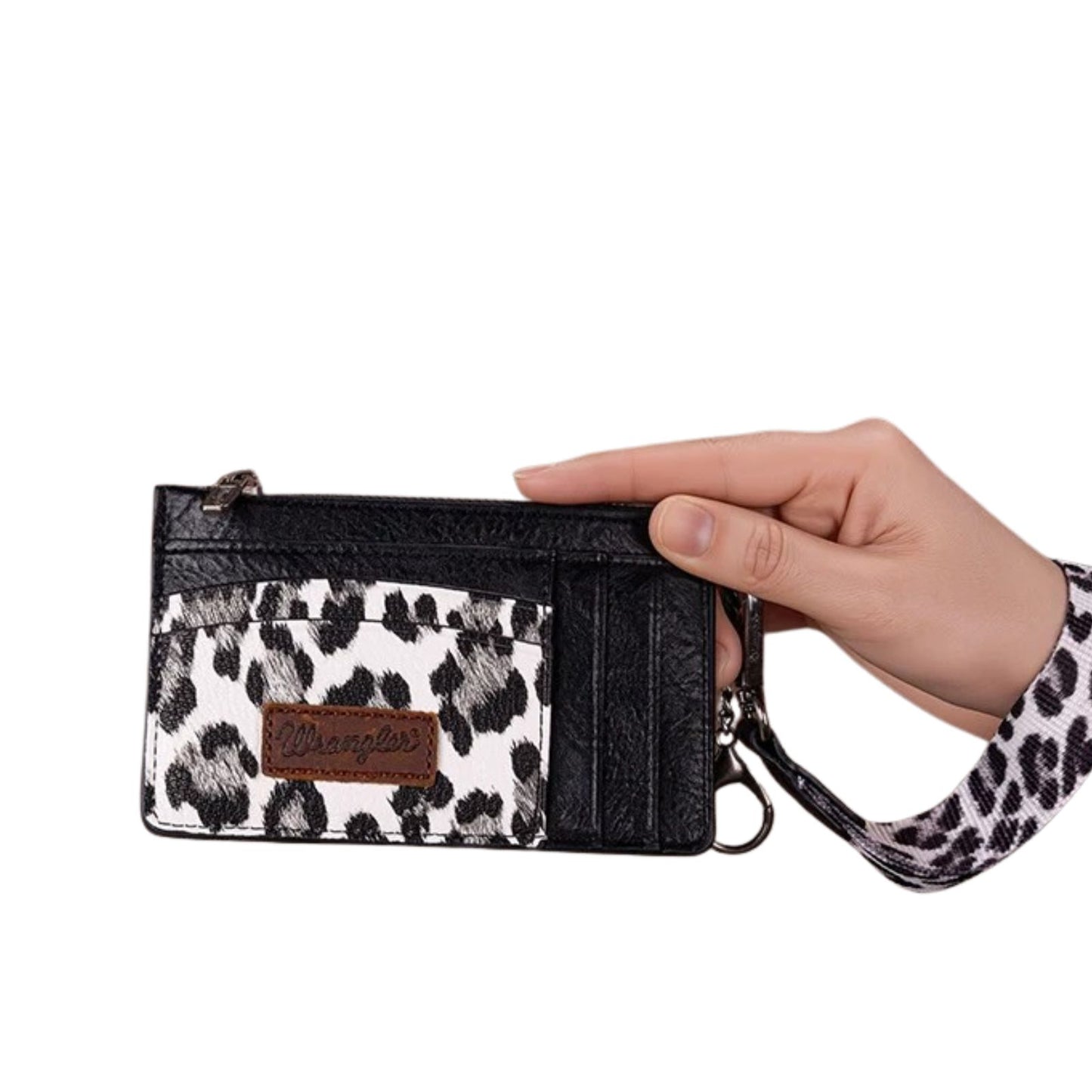Wrangler Leopard Print Key Chain Wristlet Card Wallet