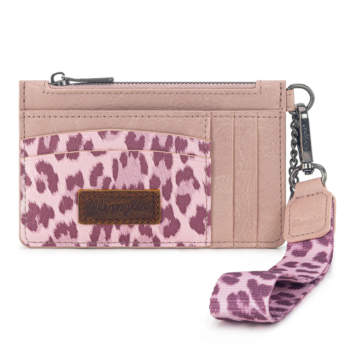 Wrangler Leopard Print Key Chain Wristlet Card Wallet