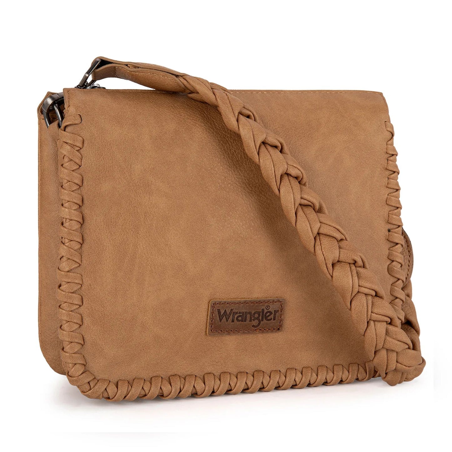 Wrangler Whipstitch Braided Strap Hobo/Crossbody Bag