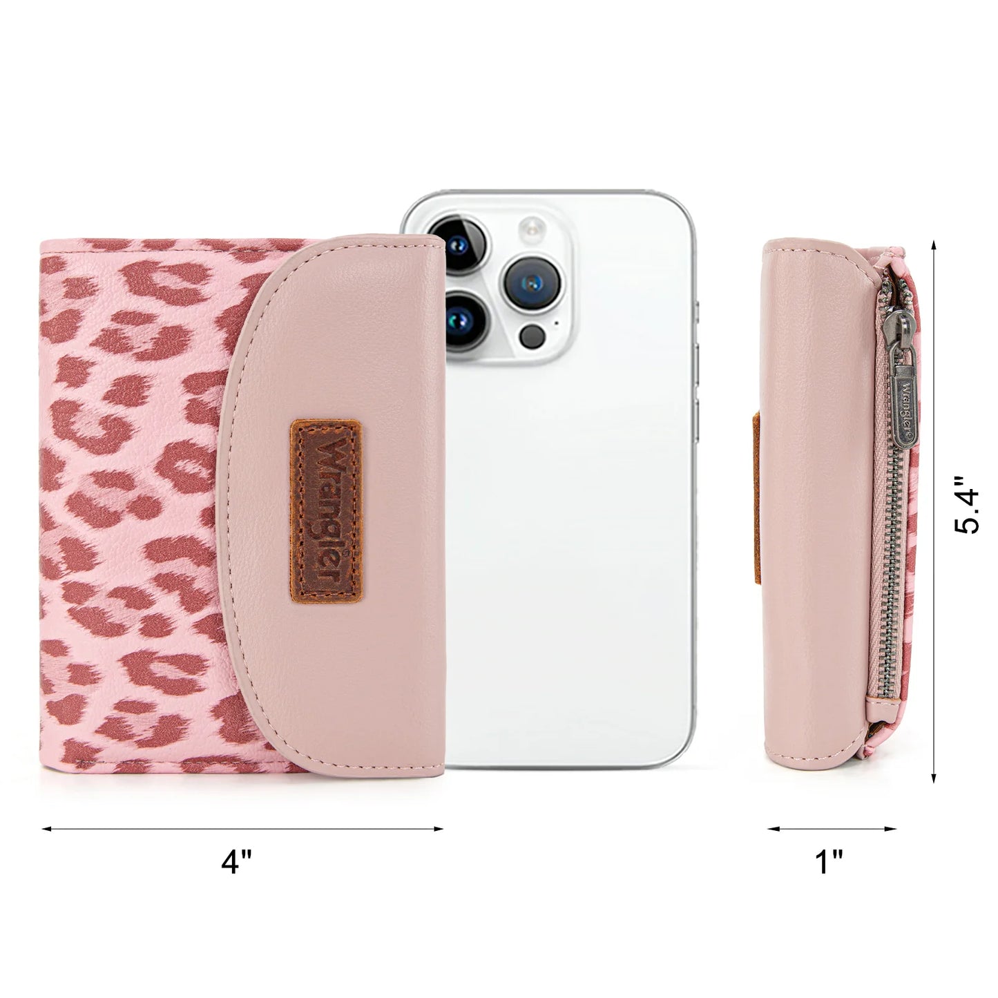 Wrangler Tri-Fold Wallet – Leopard & Pink Leopard