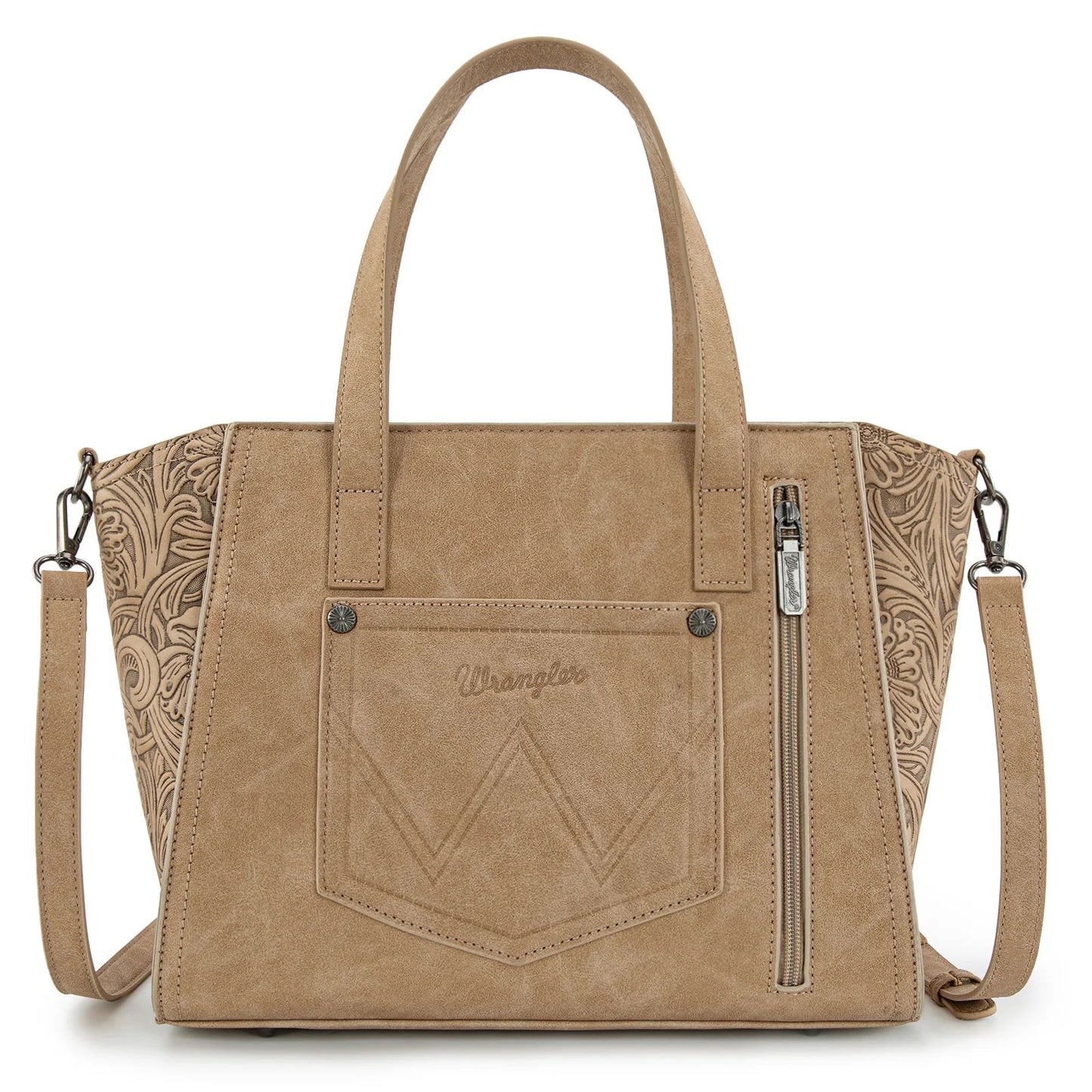 Wrangler Genuine Hair-On Cowhide Wide Crossbody Tote