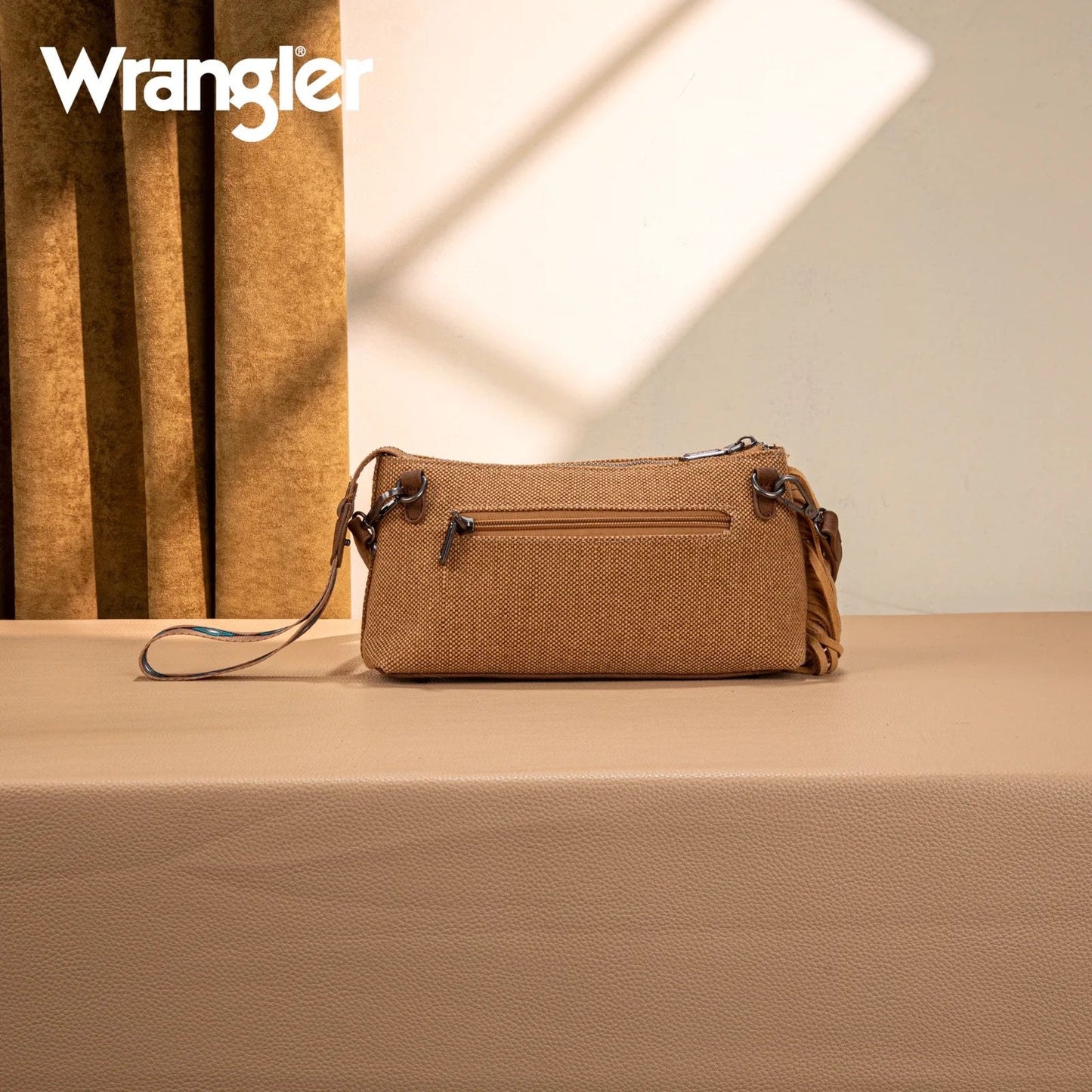 Wrangler Embroidered Aztec Canvas Wristlet Crossbody