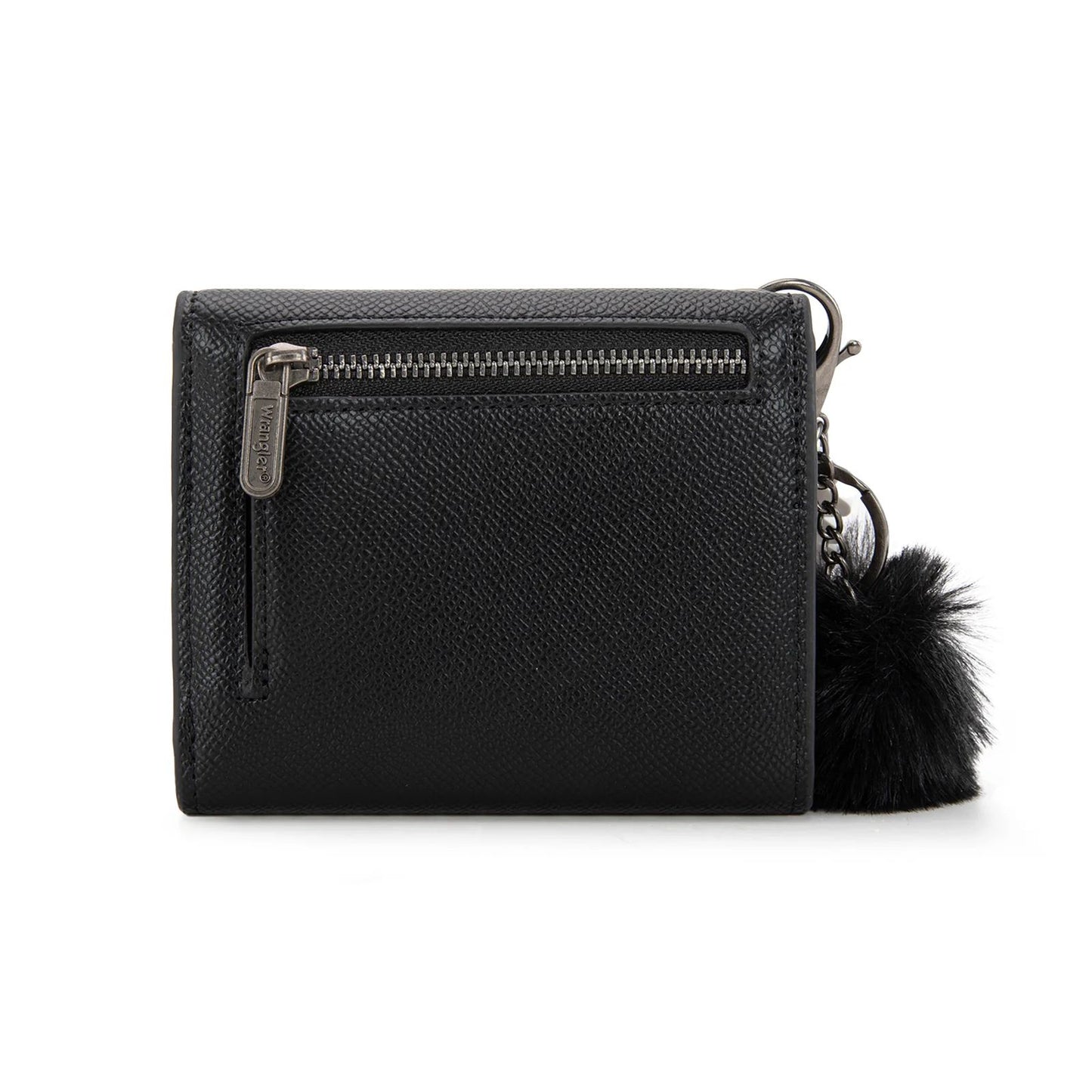 Wrangler Tri-Fold Wallet with Keyring Pom Pom