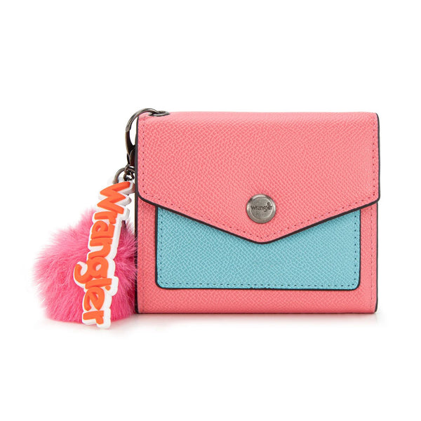 Wrangler Tri-Fold Wallet with Keyring Pom Pom
