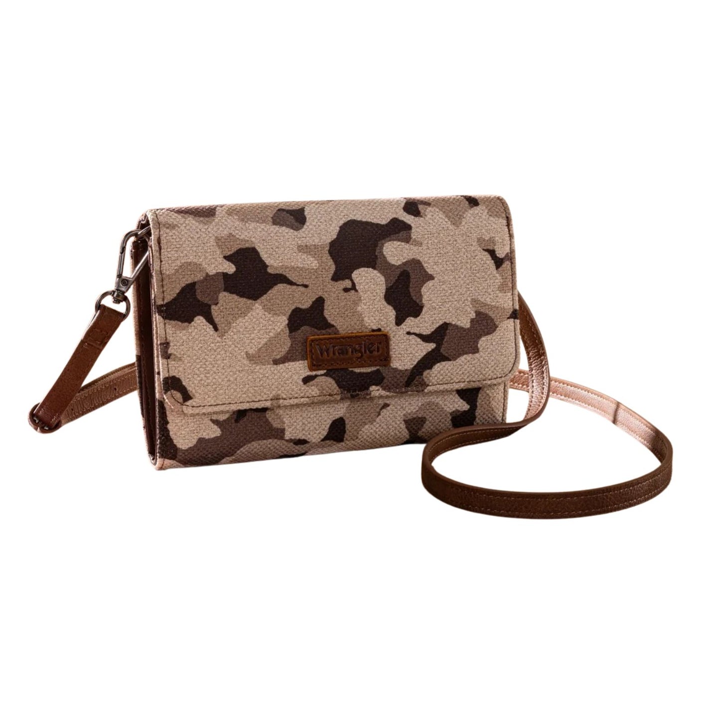 Wrangler Camo Print Canvas Crossbody Clutch