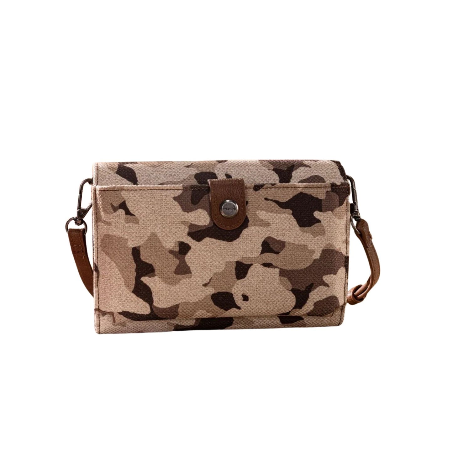 Wrangler Camo Print Canvas Crossbody Clutch