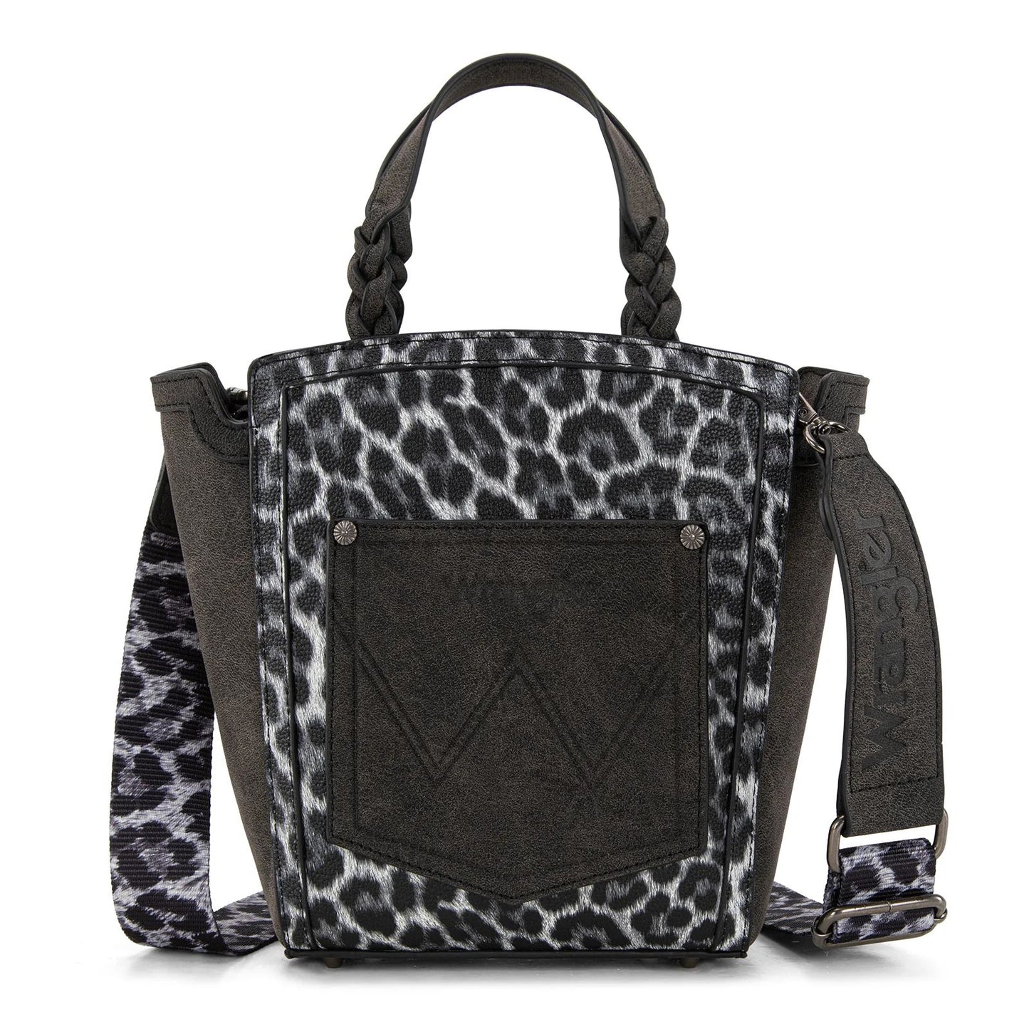 Wrangler Leopard Print Braided Handle Crossbody