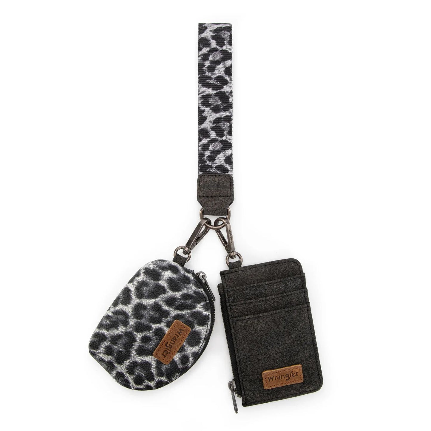 Wrangler Leopard Print Dual Pouch Wristlet