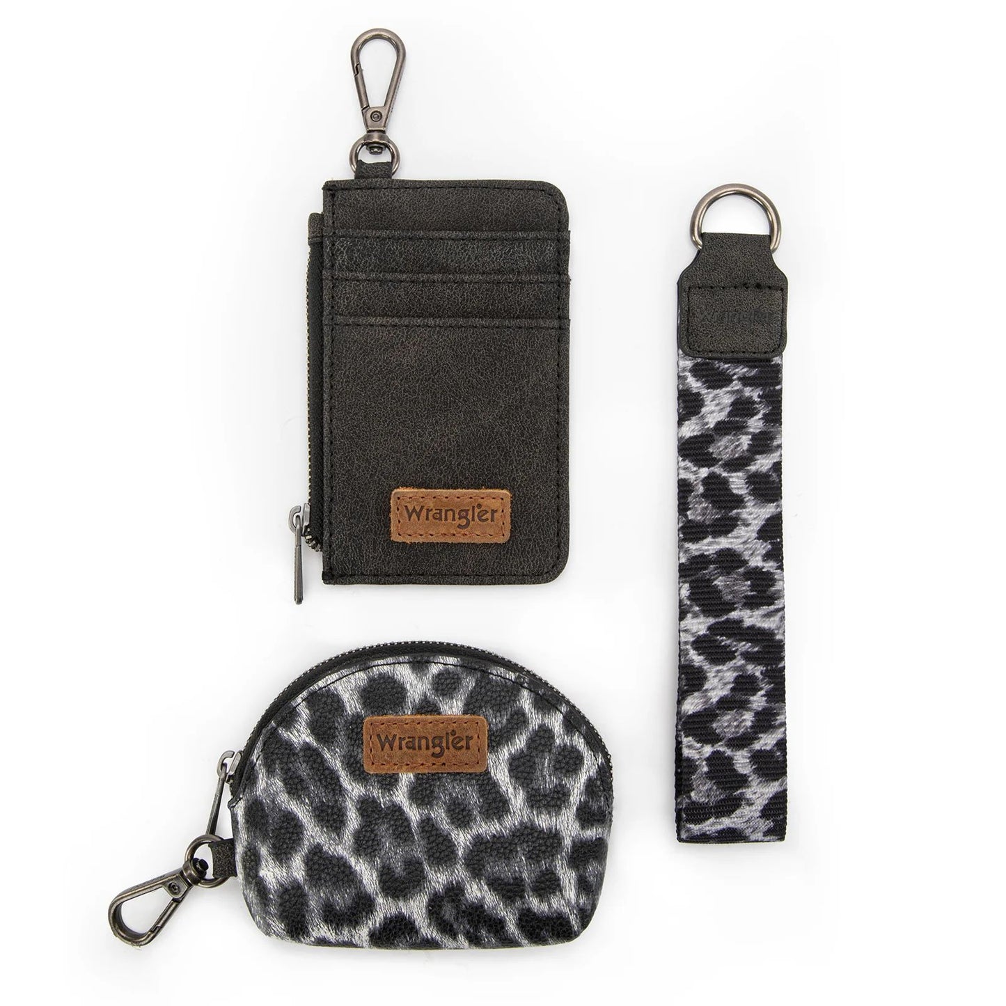 Wrangler Leopard Print Dual Pouch Wristlet