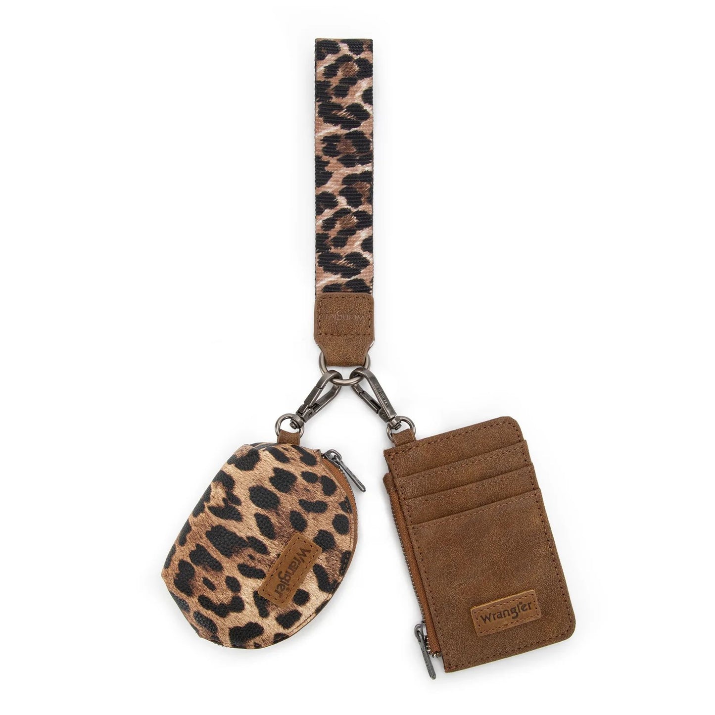 Wrangler Leopard Print Dual Pouch Wristlet