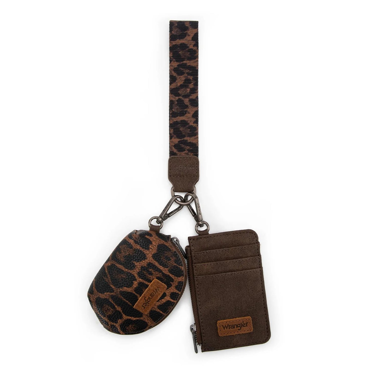 Wrangler Leopard Print Dual Pouch Wristlet