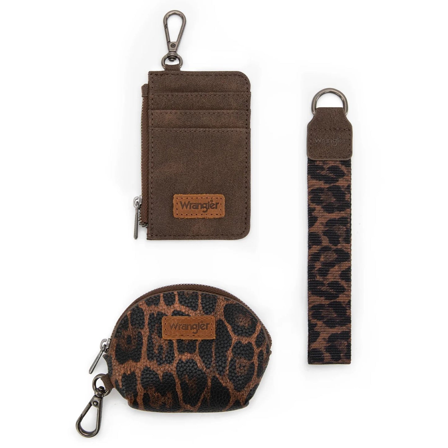 Wrangler Leopard Print Dual Pouch Wristlet