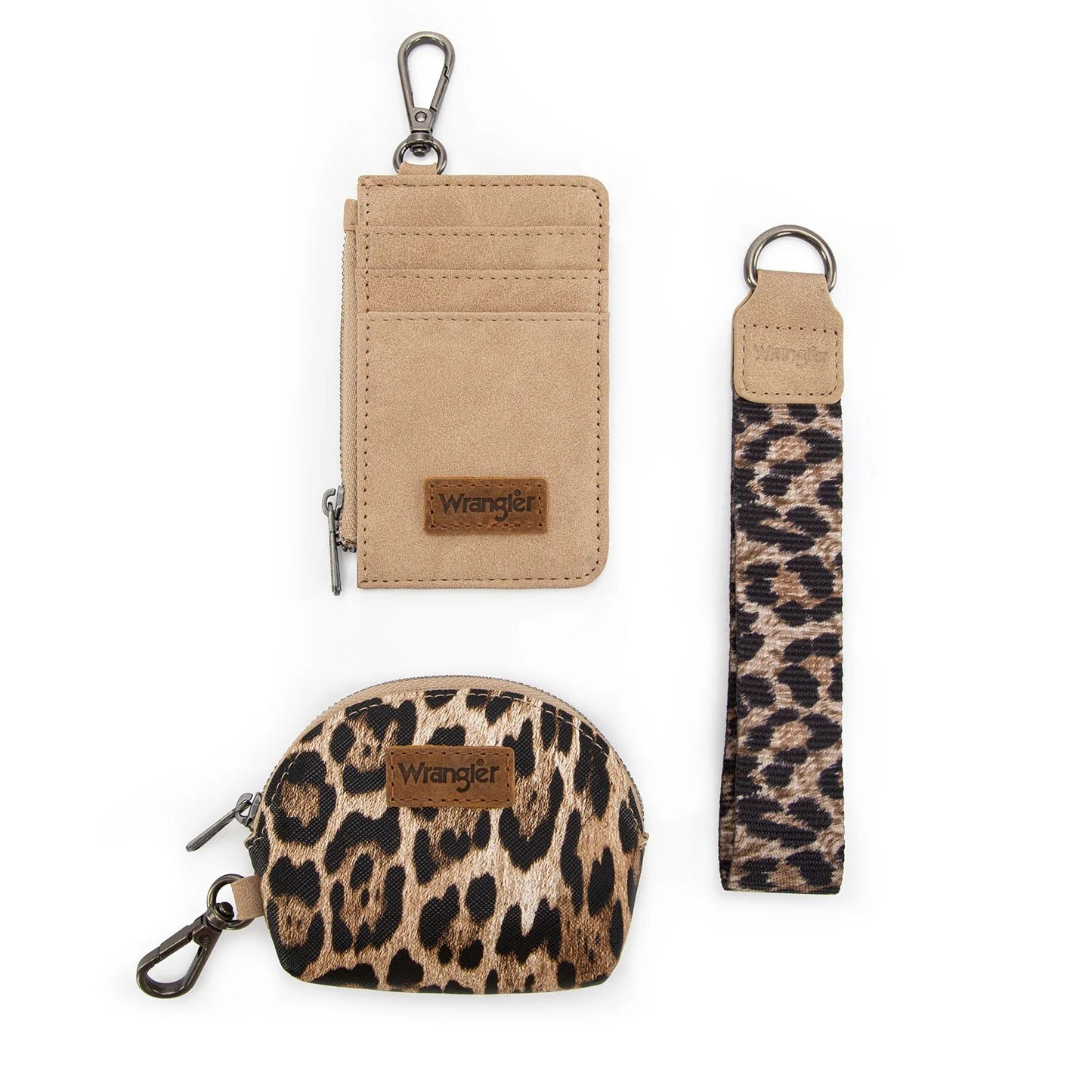 Wrangler Leopard Print Dual Pouch Wristlet