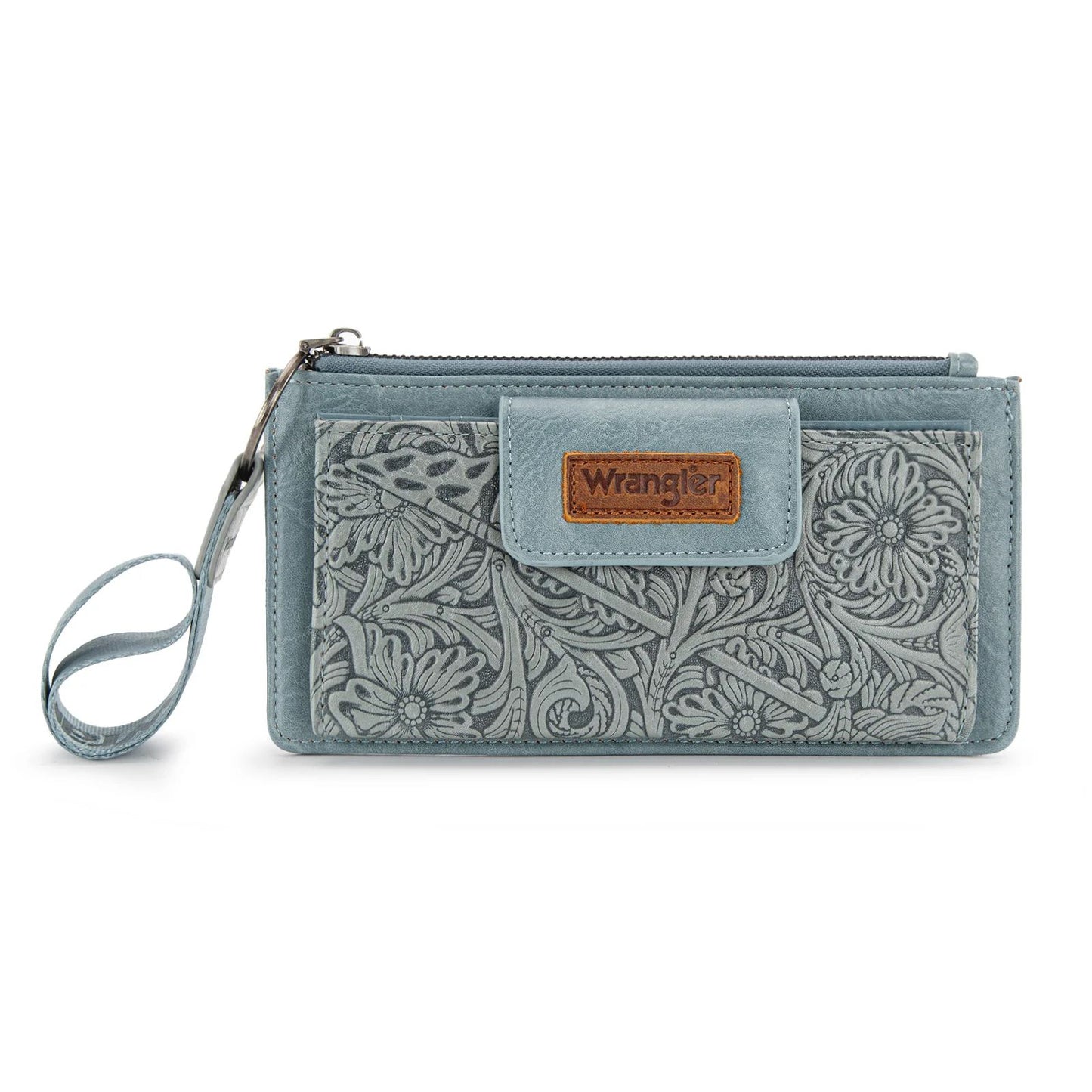 Wrangler Floral Tooled Card Wallet/Wristlet