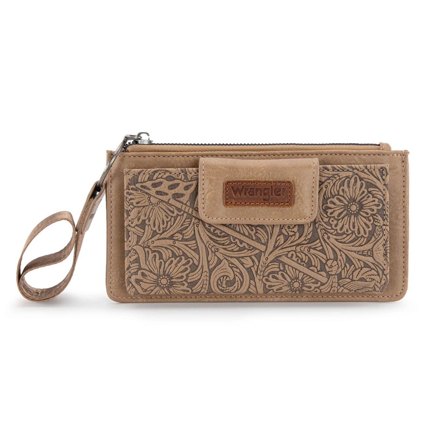 Wrangler Floral Tooled Card Wallet/Wristlet