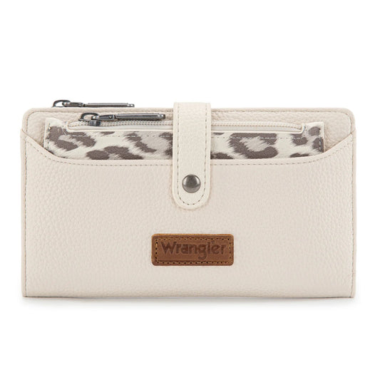 Wrangler Western Bi-Fold RFID Wallet Wristlet With Detachable Pouch