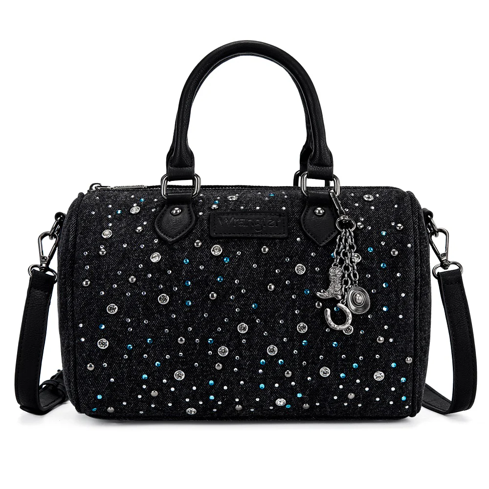 Wrangler Western Rhinestone Denim Boston Bag